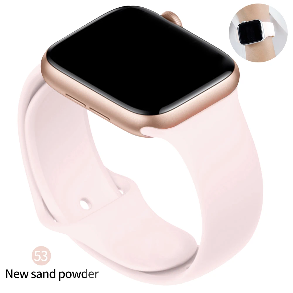 Silicone strap for Apple Watch band 44mm 40mm 38MM 42MM Rubber belt Watchband bracelet Accessories Iwatch 3 4 5 6 se