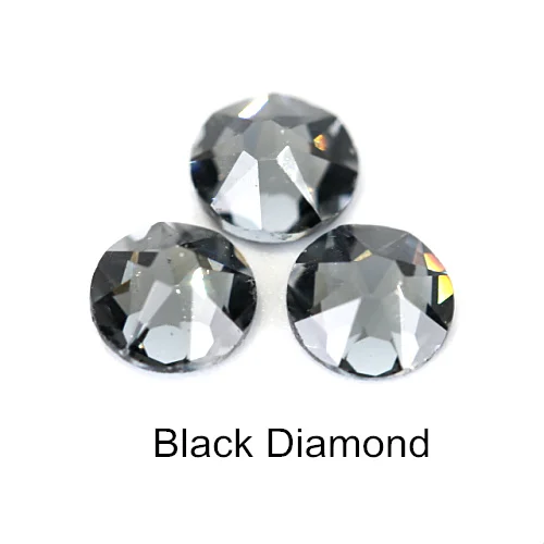 Black Diamond 144 шт цветные горячие ремонтные стразы, платья, свадебные платья, украшения, 16cut 8 Big 8 Small Iron Stone, стразы горячей фиксации Y3836 - Цвет: Black Diamond
