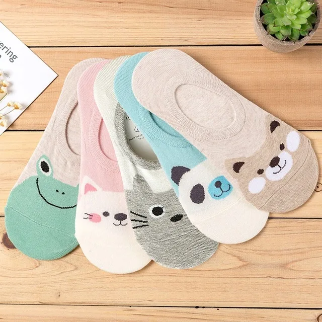 Носки женские летние 5 пар/лот дышащие повседневные с мультяшным рисунком