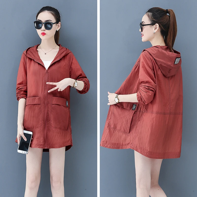 

Loose Plus-Size Sunblock Women's Medium and Long 2020 Summer Fashion New Korean Version Sun-Protective Clothing UV Light Coat