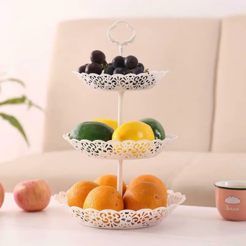 Современная креативная трехуровневая корзинка для фруктового торта-тарелка