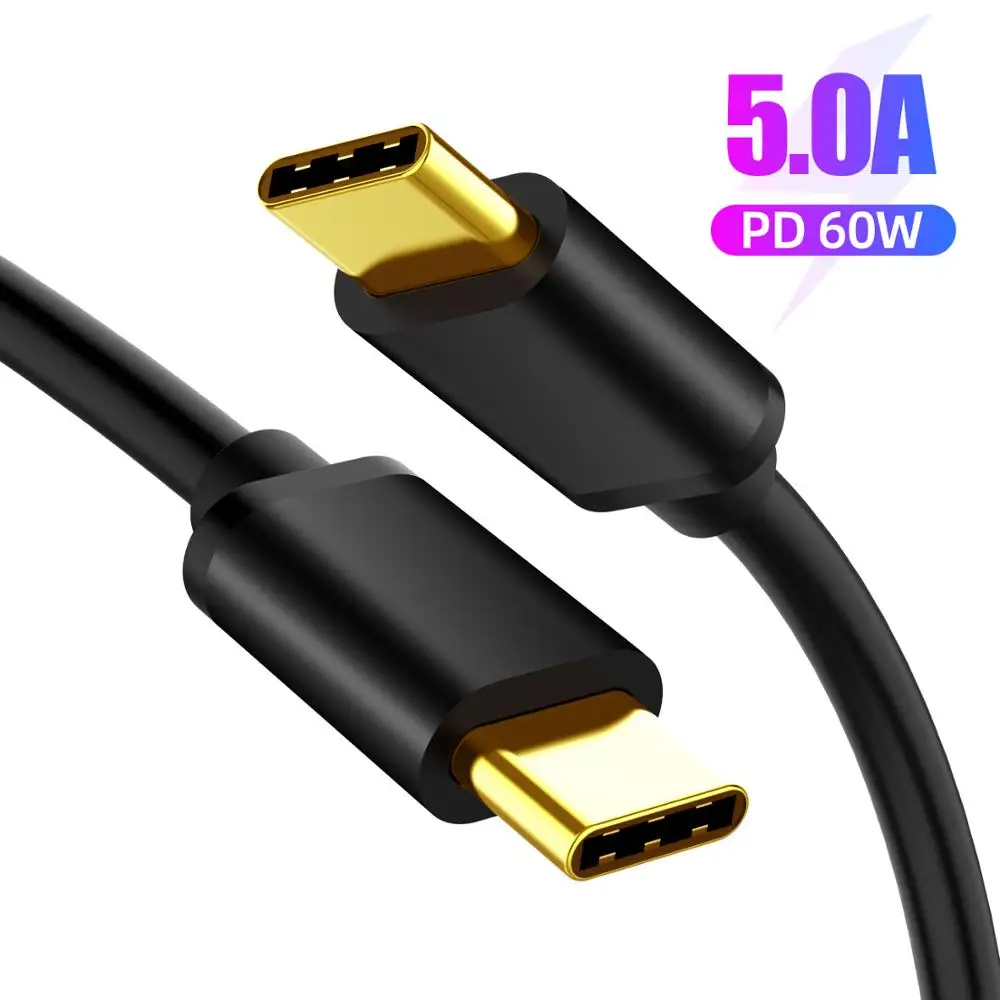 USB PD кабель C к Type 5A 60 Вт провод для быстрой зарядки Samsung S9 Huawei P20 Redmi Note 7 быстрое