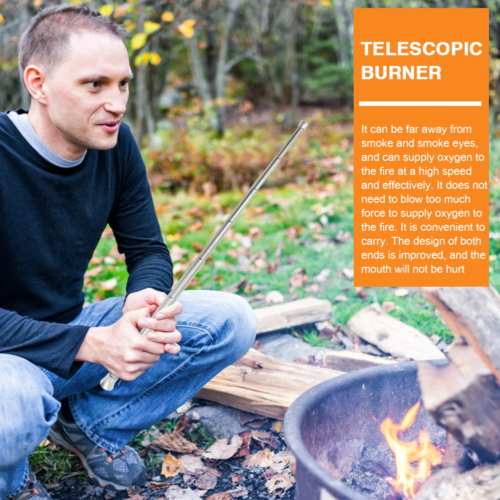 

Outdoor Cooking Blow Fire Tube Portable Camping Fire Pipe Survival Tools Portable Fire Starter Tube Retractable Fire Tube Lighte