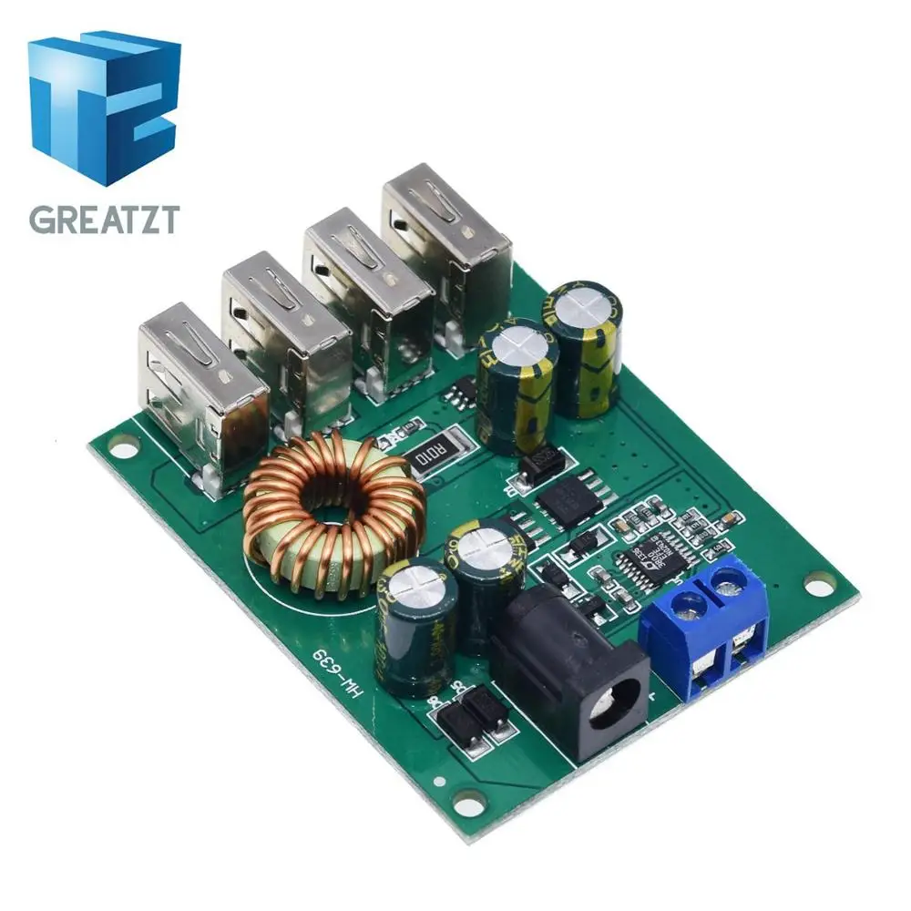 TZT DC 7 V 60 to 5V 5A 4 четыре выхода USB понижающий преобразователь Плата модуль питания
