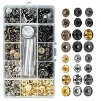 120 sets sewing snaps leather snap fasteners kit 12 5mm metal button snaps press studs with 4 setting tools dropshipping