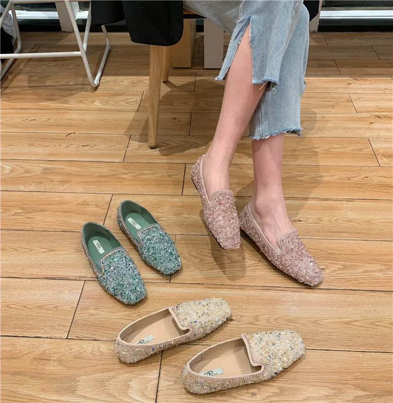 

Elegant Women Flats Shoes Ballet Square Toe Ladies Slip On Fashion Casual Flats Soft Spring/Autumn Sweet Flats Dress Shoes Hot