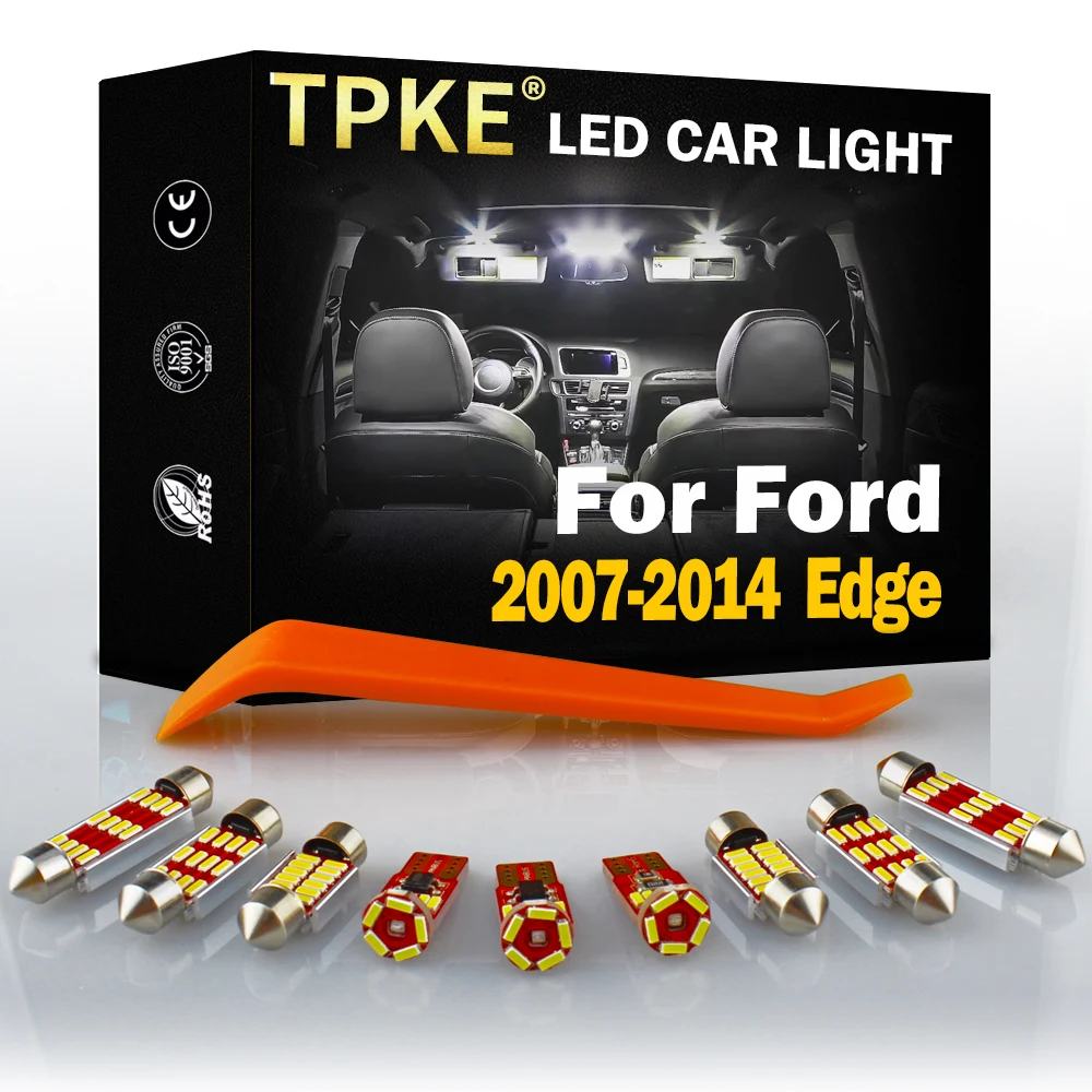 

TPKE For 2007-2014 Ford Edge White Car Accessories Canbus Error Free LED Interior Light Reading Light Kit Map Dome License Lamp