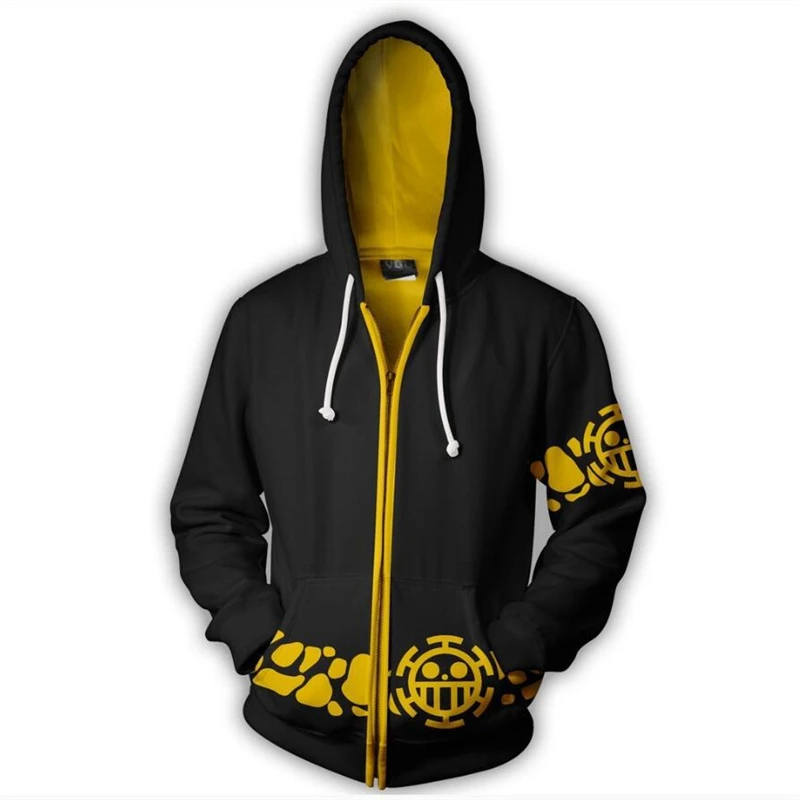 Аниме одна деталь 3D толстовки с капюшоном Трафальгар Ло косплей Пираты Сердца