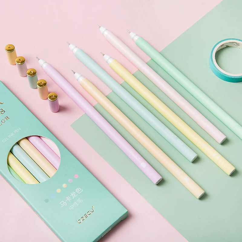 

Andstal 6pcs/set Pastel Ink Colors Gel Pen Set 0.5mm Color Gel Ink Pens Gelpen School Office Supplies Stationary