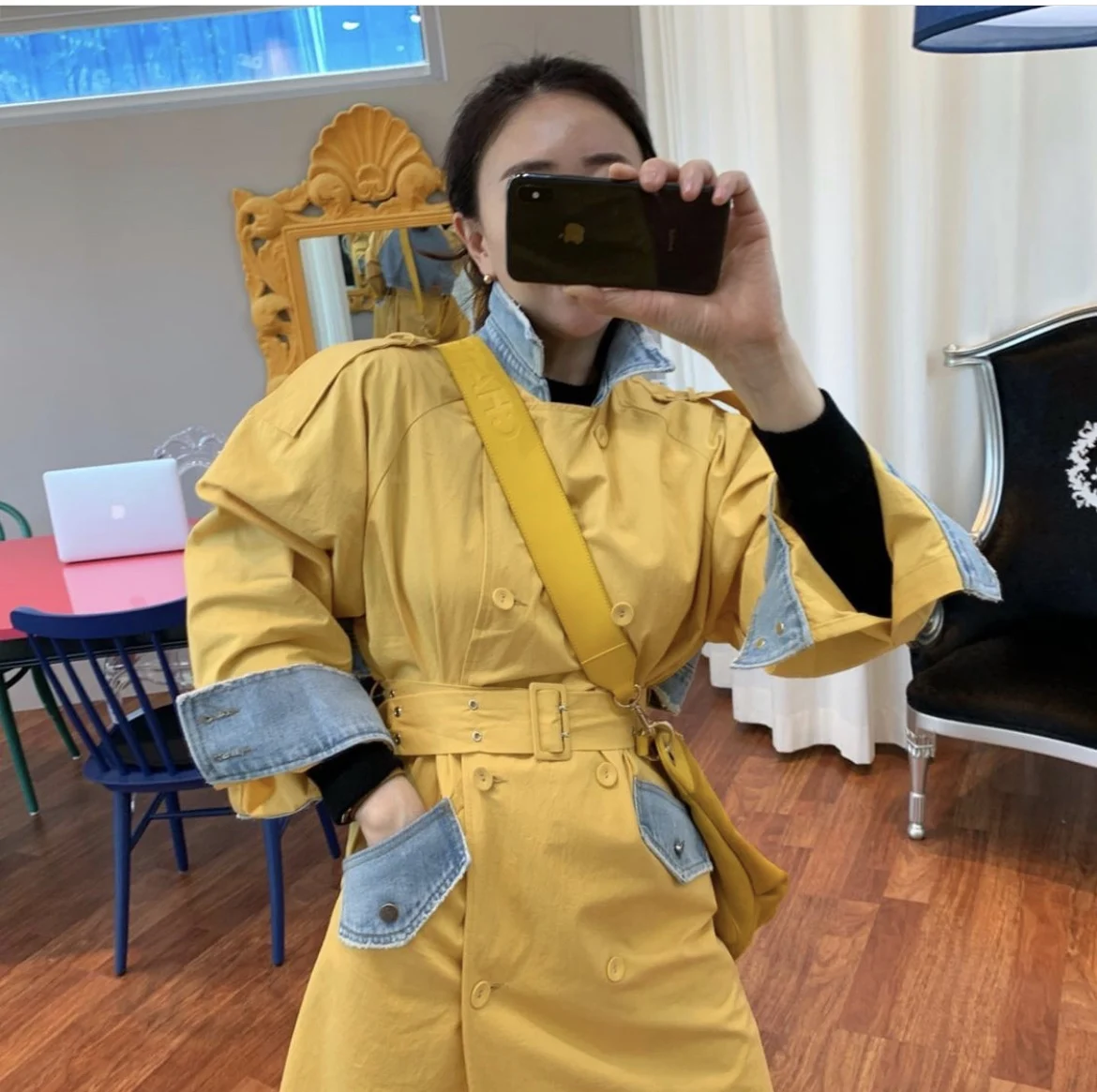 

Top quality New 2021 Fashion Minimalism Women's Trench Coat Causal Lapel Patchwork Single Breasted Windbreaker S87