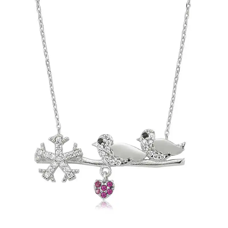 

Silver Bush Bird Lady Necklace