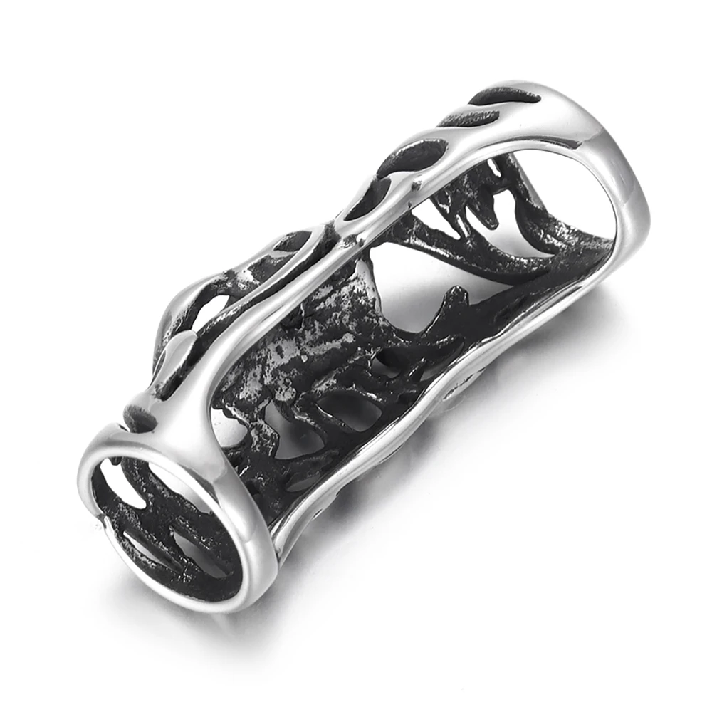 2 шт. Нержавеющая сталь слайдер трубки из бисера череп полые чернеют скользящие