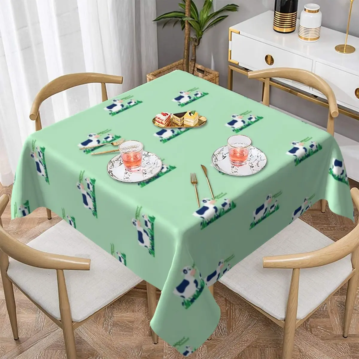 

Cow Tablecloth Printed Decoration Table Cover Polyester Buffet Wholesale Modern Table Cloth
