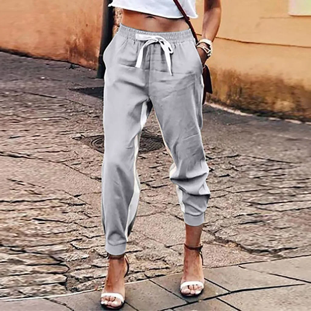 Свободные штаны из страуса женские с заниженной талией свободные эластичные