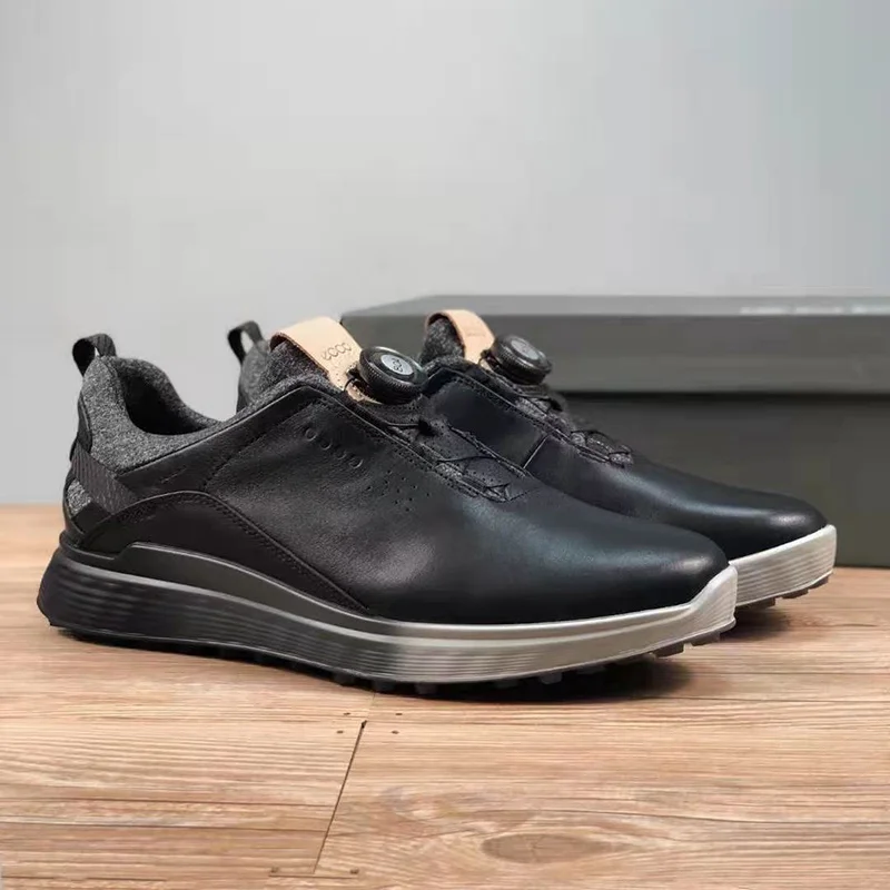 Men Golf Shoes Genuine Leather Sneakers Spikless Outdoor Size 39-45 Walking Light Weight Athletic Male | Спорт и развлечения