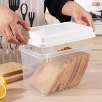 1 pc food bread storage box transparent fruit storage box with lid food bread storage box with lid white