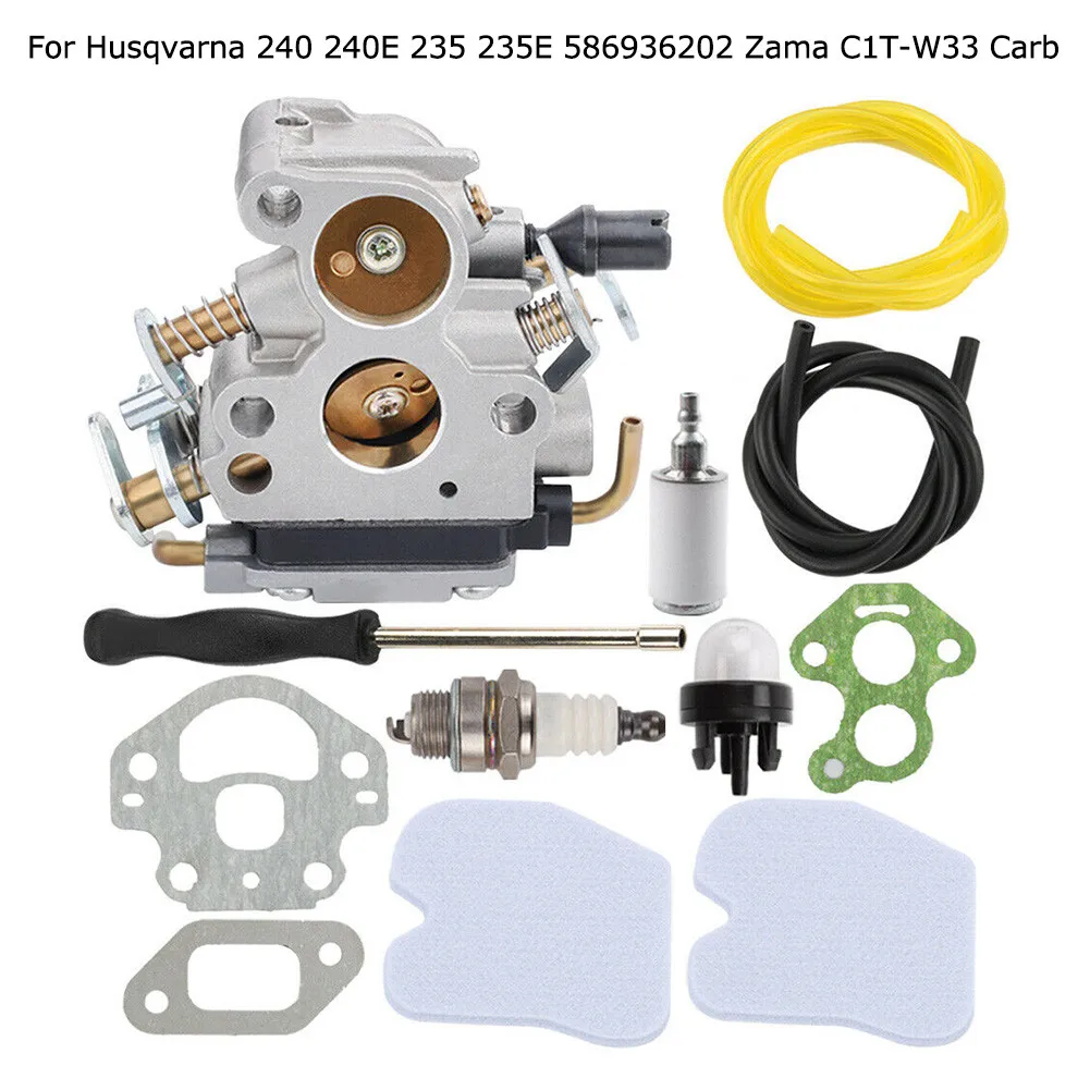 

Carburetor Primer Blush Gasket Air Filter For Husqvarna Carburetor Tool Kit 240 240E 235 235E 586936202 For Zama C1T-W33 Carb