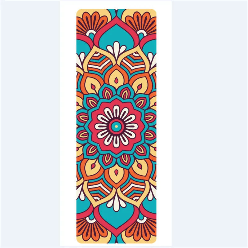 Новинка замшевый Коврик для йоги 5 мм с рисунком лотоса нескользящий коврик