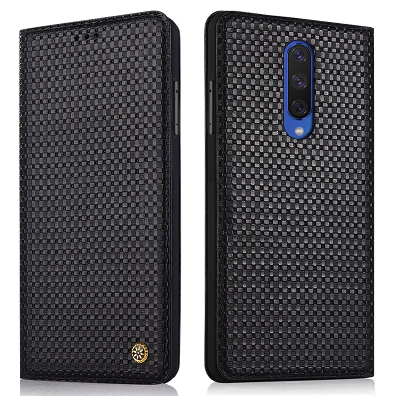 Высококачественный Магнитный флип-чехол из натуральной кожи для мобильного