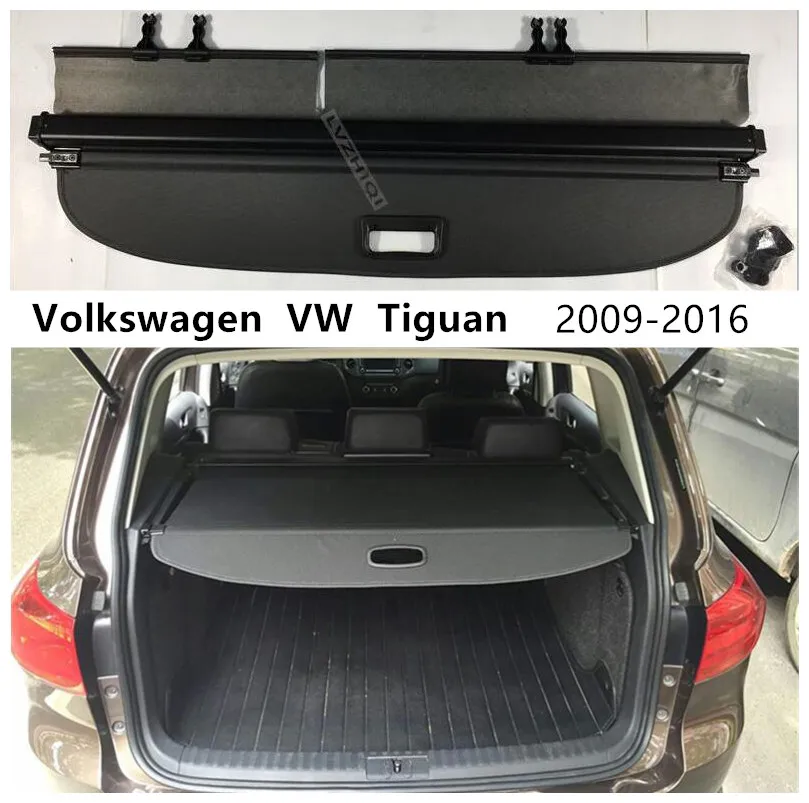 Rear Trunk Cargo Cover For Volkswagen VW Tiguan 2009 10 2011 2012 13 2014 2015 2016 High Qualit Car Security Shield Accessories