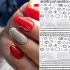 1 шт. неравномерные круглые Shpe узоры стикеры 3D на ногти Nail Art черные золотые Геометрические линии Самоклеящиеся Переводные переводные наклейки аксессуары для ногтей