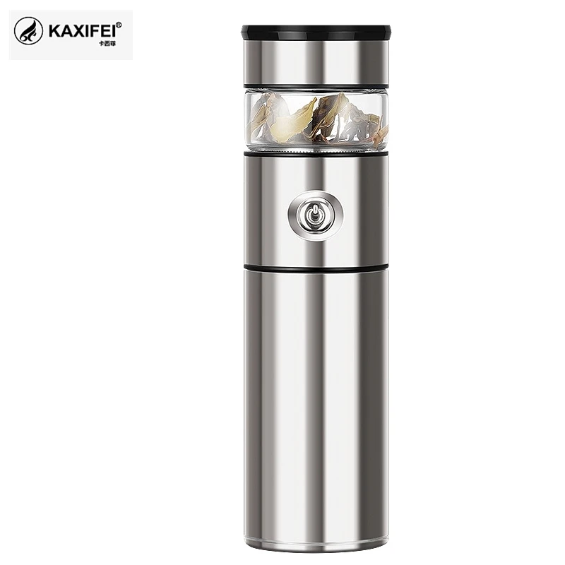 Стеклянный чай 500 мл стеклянный термос из нержавеющей стали Вакуумная чашка