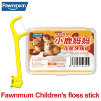 fawnmum 40 pcs childrens dental floss toothpicks stick for teeth flossers cleaning mouth disposable oral hygiene care