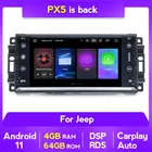 Автомагнитола PX5, 4 + 64 ГБ, 7 дюймов, android 11, для Dodge Ram, Challenger, Jeep Wrangler JK, Cherokee, Chrysler, GPS, без DVD, Carplay