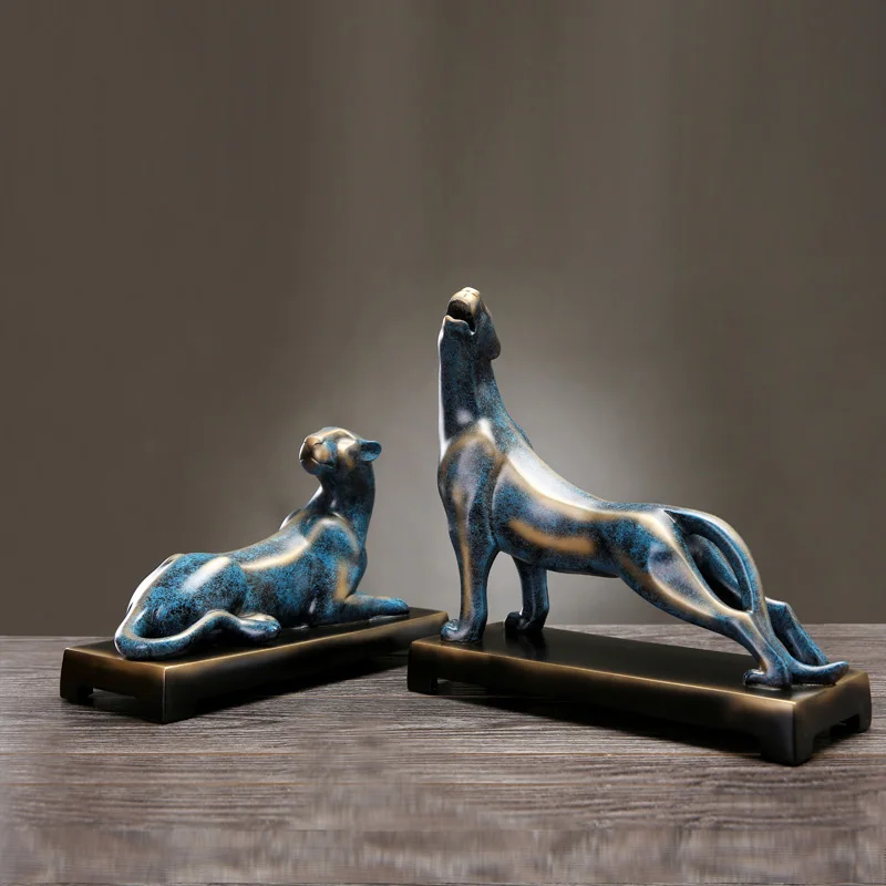 Абстрактная скульптура на удачу пантера домашний декор статуэтки из смолы