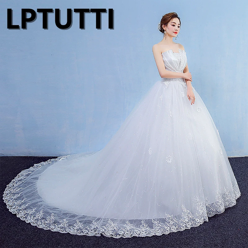 Длинное свадебное платье с бисером и кружевом для невесты|Свадебные платья| |