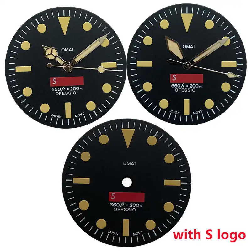 

Аксессуары для часов 28,5 мм черный зеленый светящийся циферблат рука подходит для сборки NH35 NH36 механизм для SKX часов