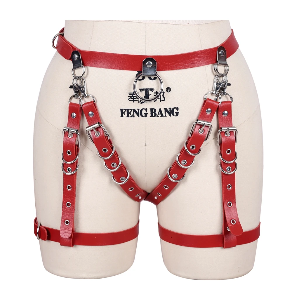 Эротическое нижнее белье чулки бондаж ремни сексуальное кожаный ремень для ног