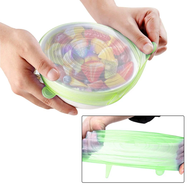 Промо-акция! Силиконовые растягивающиеся крышки 12 упаковок различных размеров