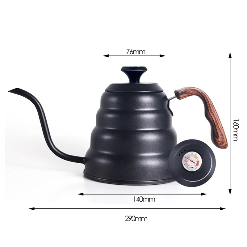 Нержавеющая сталь залить Кофе Чайник Термометр 40 унций длинный узкий капельная