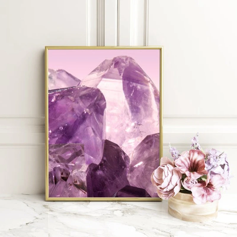 

Geode Wall Art Agate Print Mineral Photography Posters Blue Agate Canvas Painting Crystal Mineral Wall Picture Home Room Decor