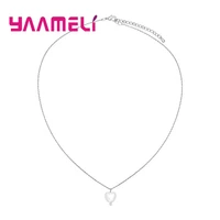 bohemia womens necklaces new hot sale 925 sterling silver imitation pearl heart pendant collar rolo chain neck jewellery