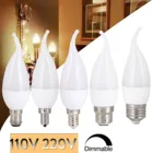 Светодиодные лампы с регулируемой яркостью, 3 Вт, люстра, лампа E12, E14, B22, E26, E27, 2835, лампочка-свеча SMD, наконечники пламени, заменяемые лампы Hologen