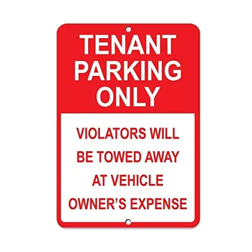 

Metal Tin Sign Tenant Parking Only Violators Towed Away at Owner's Expense Plaque for Yard Garage Driveway House Fence Metal Alu