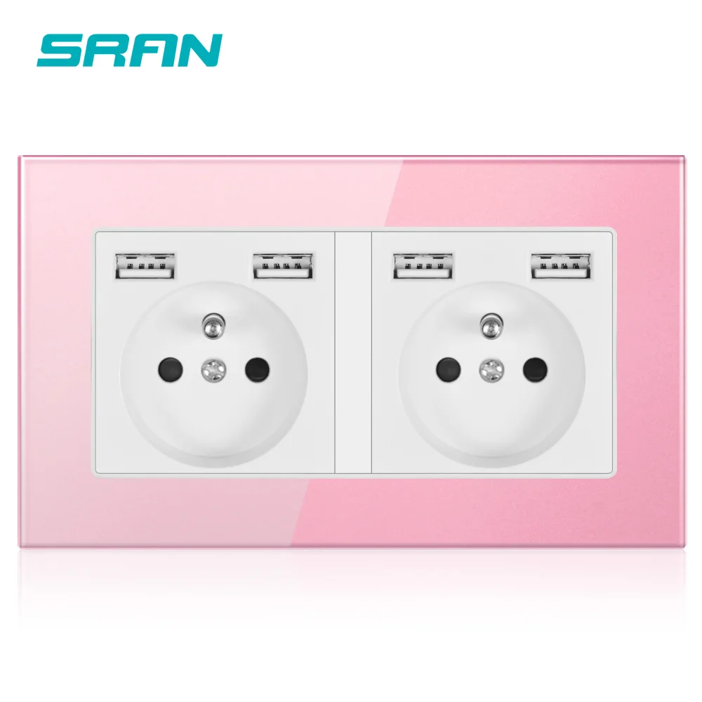 Настенная 16A французская многорозетка электрическая розетка с заземлением и usb