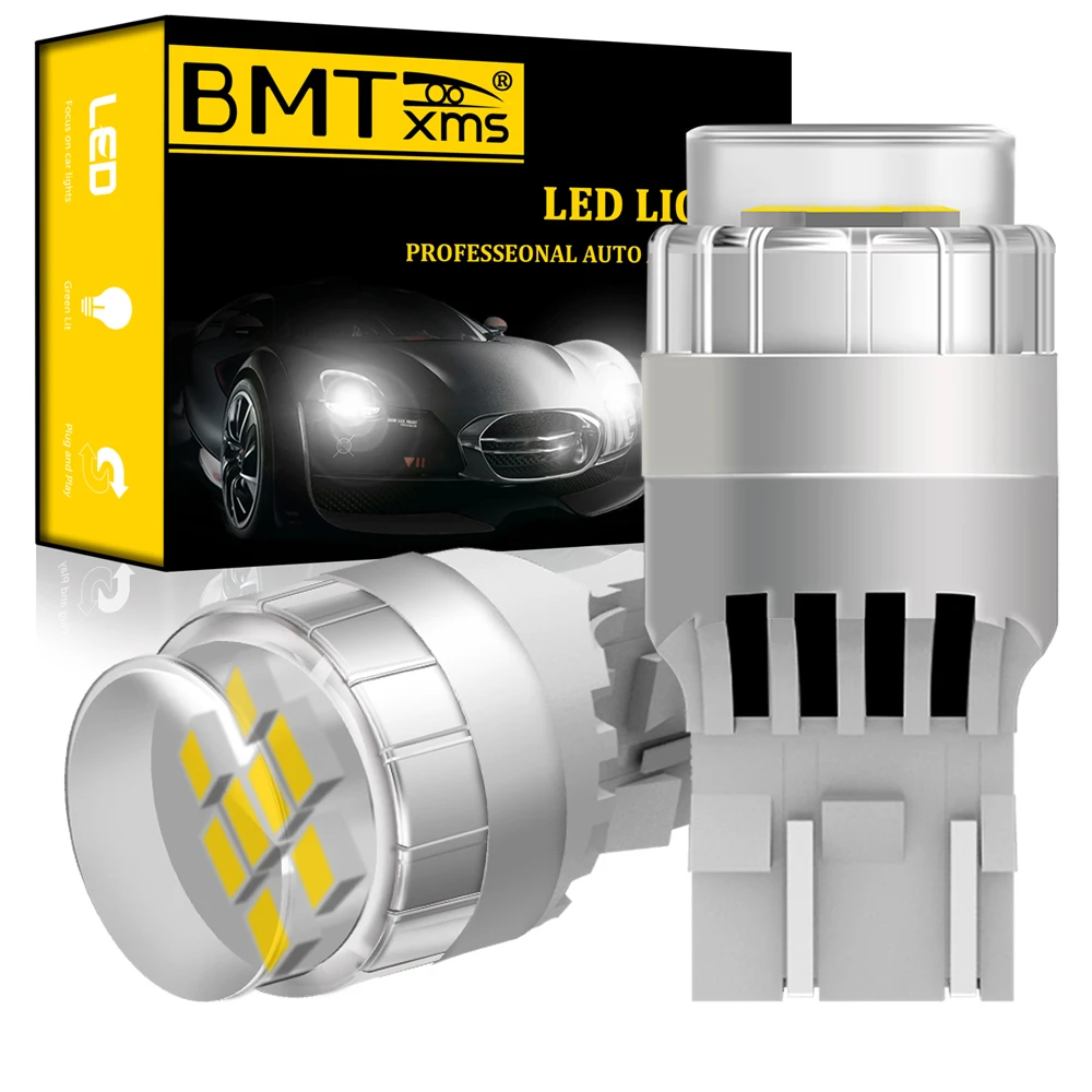 BMTxms 2x T20 W21W W21/5W 7740 7743 авто светодиодный задний DRL светильник Canbus для VW assat B7 Beetle Audi A1