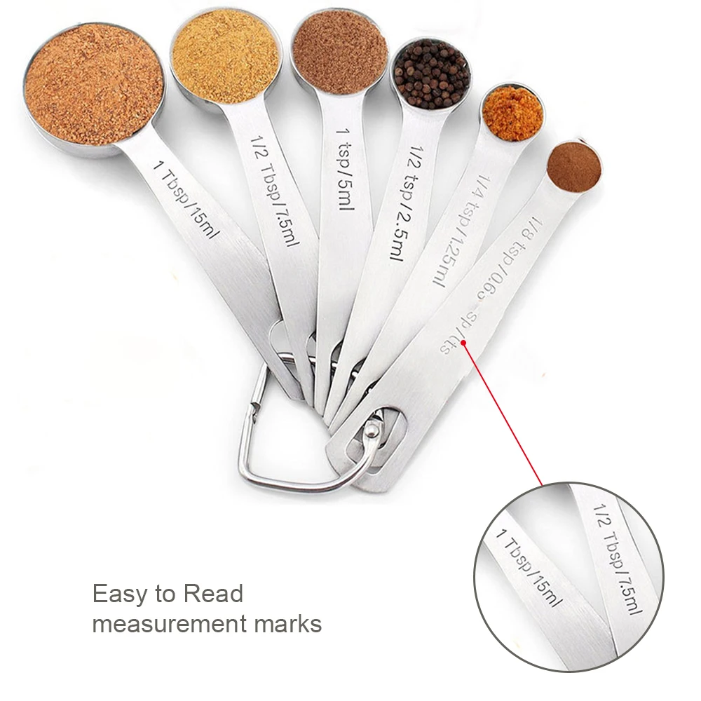 1 Набор/6 шт. мерные ложки из нержавеющей стали набор мерных ложек для измерения