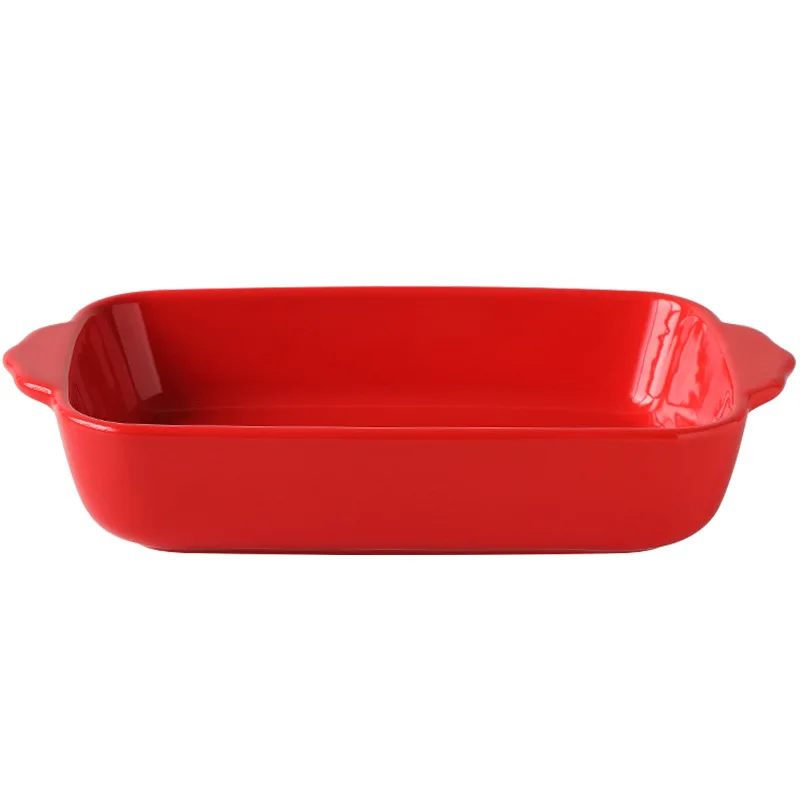 Тарелка для выпечки с двумя ушками прямоугольная керамическая тарелка сыра