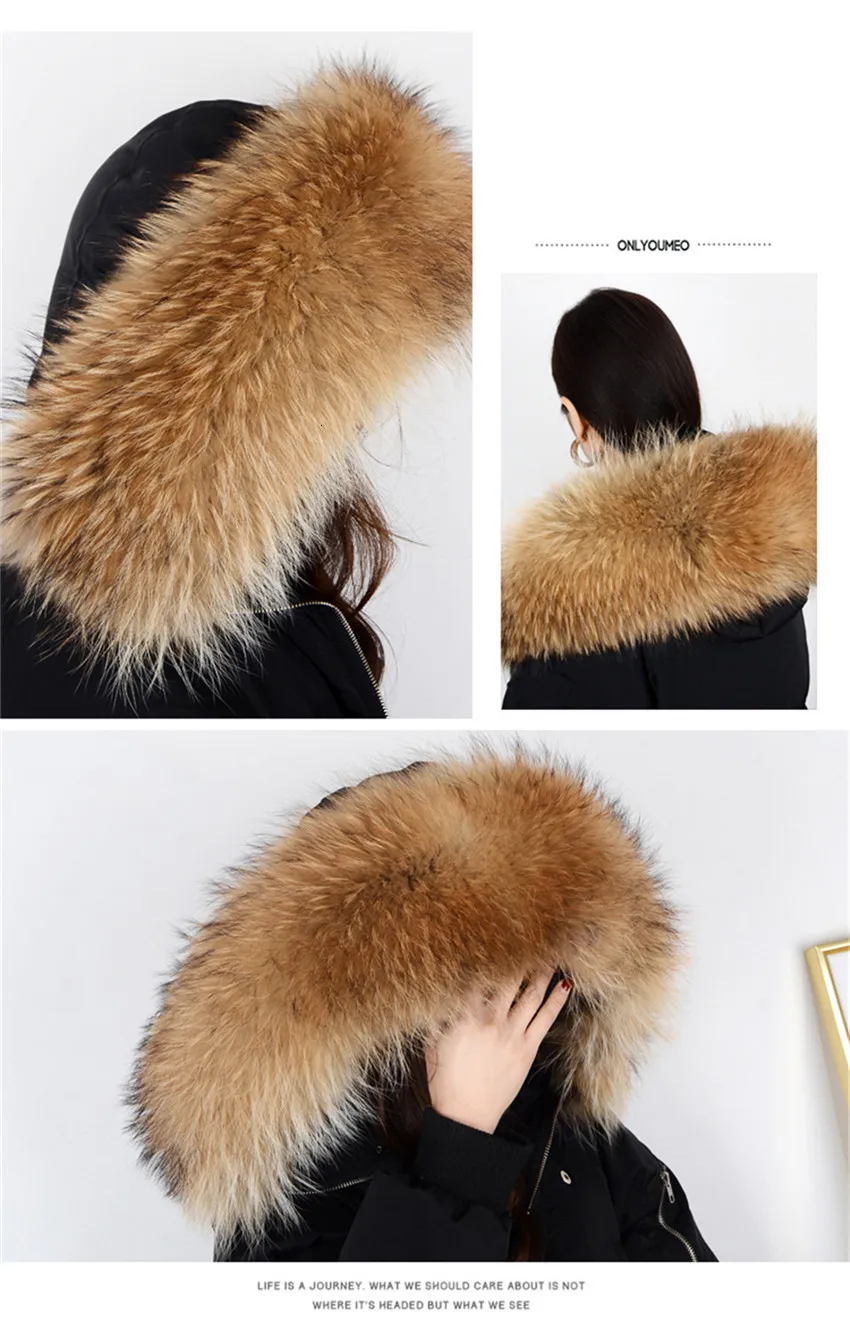 Winter Coat Female Neck Cap Long Warm Genuine Fur Scarf Big Size Neck scarf Fur Collar Real Raccoon Fur Women Scarves L44