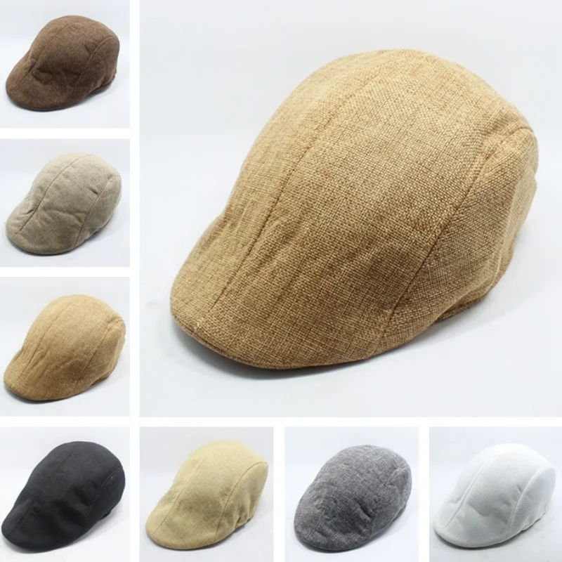 

Linen Newsboy Beret Cap Male Gatsby Hats Men Autumn Fall Golf Driving Sun Flat Cabbie Cap Peaky Blinder Caps For Men Berets 2021