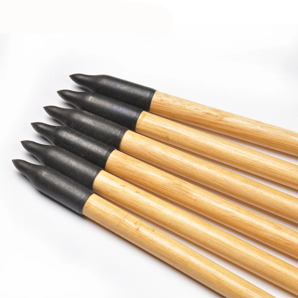 6/12/24Pcs Spine 500 Diameter 8.5mm Wooden Pine Arrow AndTurkey Feather For Recurve Compound Bow Longbow Archery Shooting | Спорт и