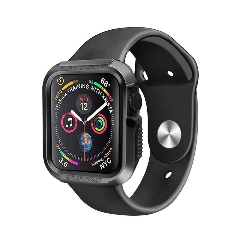 Прочный армированный резиновый чехол для Apple Watch 4, 3, 2, 1, 40 мм, 44 мм, защитный термополиуретановый защитный чехол для Iwatch 42 мм