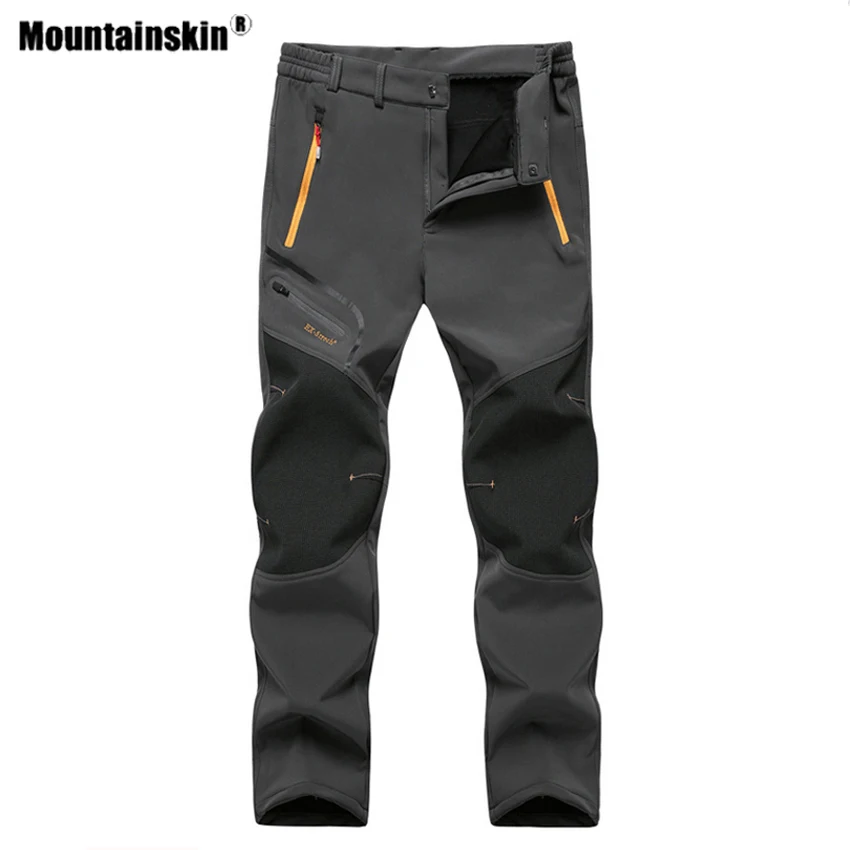 Мужские Зимние флисовые водонепроницаемые брюки Mountainskin уличные походные из