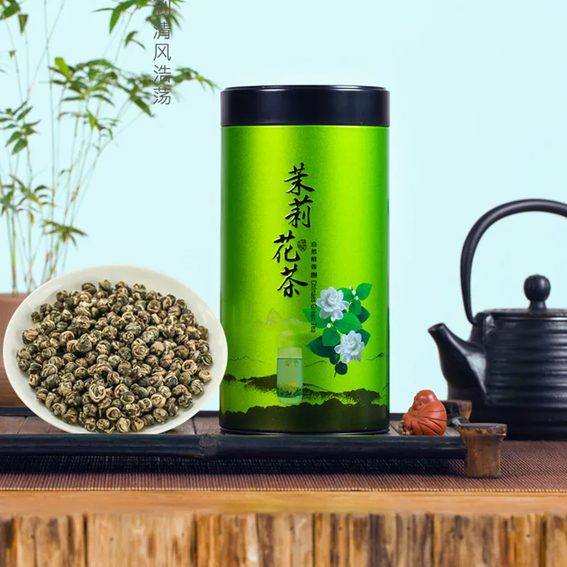 

Женский китайский чай из жасминового жемчуга дракона жемчуга Жасмин 250 г Премиум зеленый Жасмин жемчужный Дракон цветочные шарики Зеленый ...