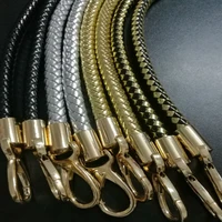 1 pc detachable replacement pu leather shoulder straps ladies handbag belt rope solid color round handles diy bag accessories