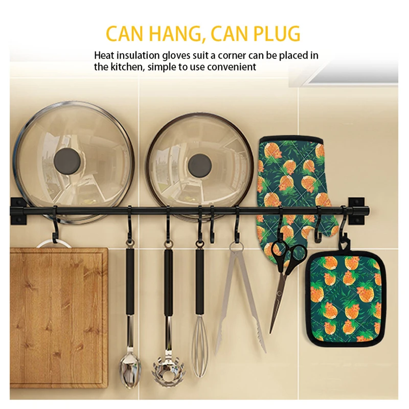 Перчатка для микроволновки с цветочным рисунком из полиэстера варежка духовки